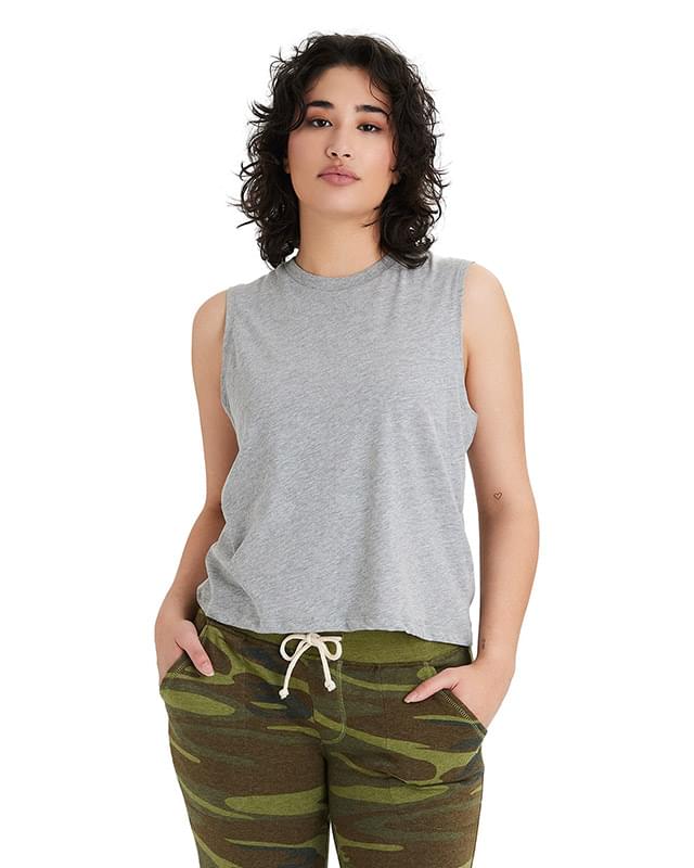 Ladies' Go-To CVC Cropped Muscle T-Shirt