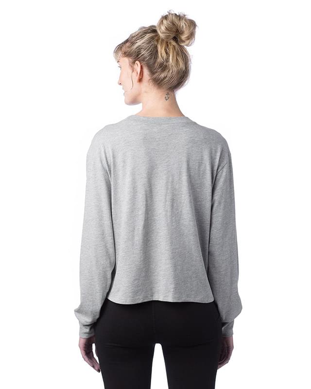 Ladies' Main Stage Long-Sleeve CVC Cropped T-Shirt