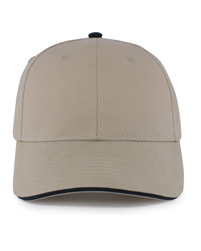 Brushed Twill Cap With Sandwich Bill