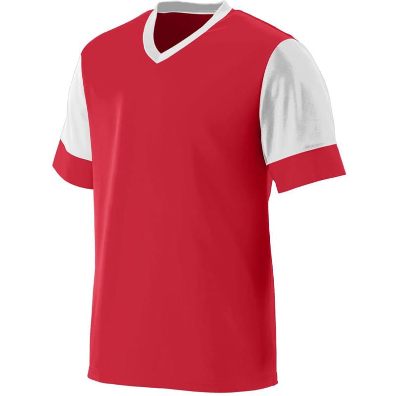 Adult Wicking Polyester V-Neck Jersey with Contrast Sleeves