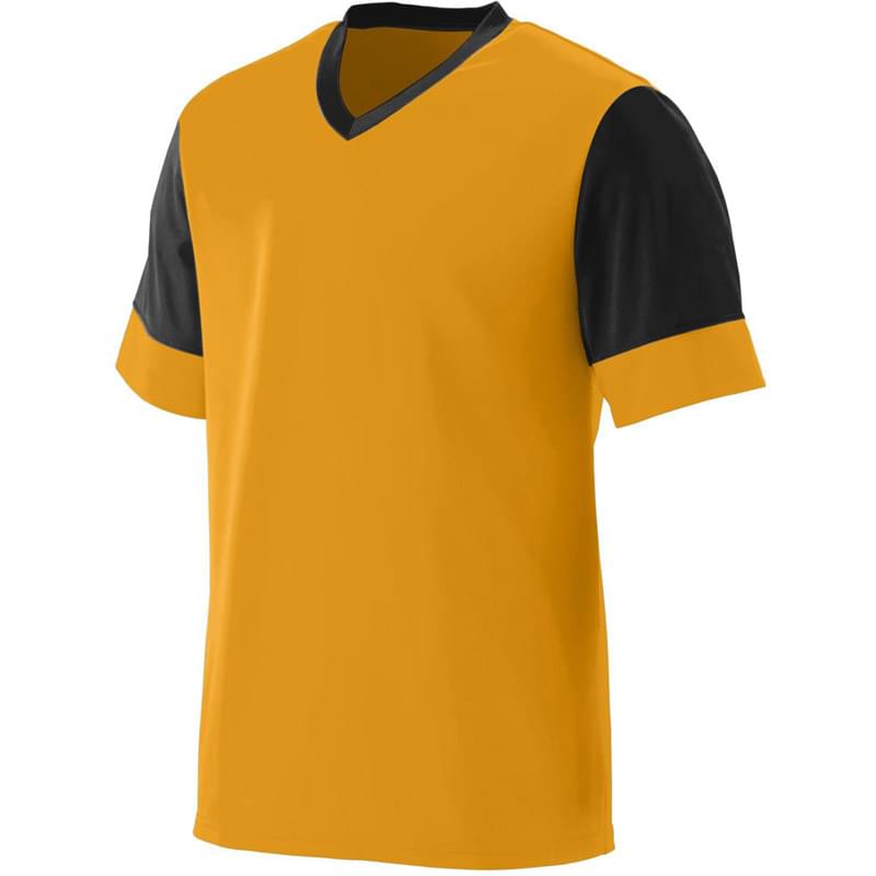 Adult Wicking Polyester V-Neck Jersey with Contrast Sleeves