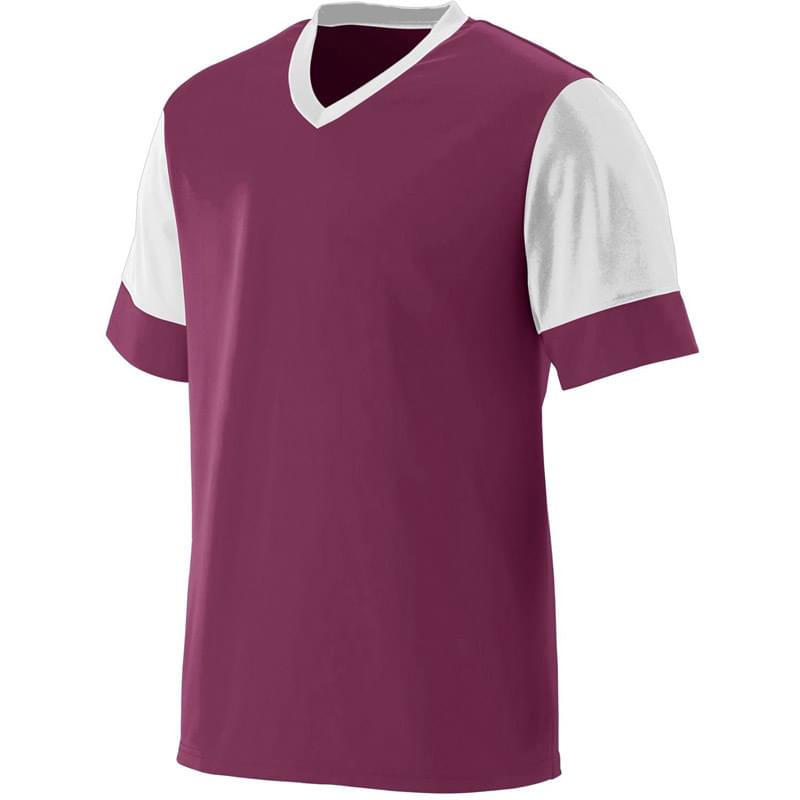 Adult Wicking Polyester V-Neck Jersey with Contrast Sleeves