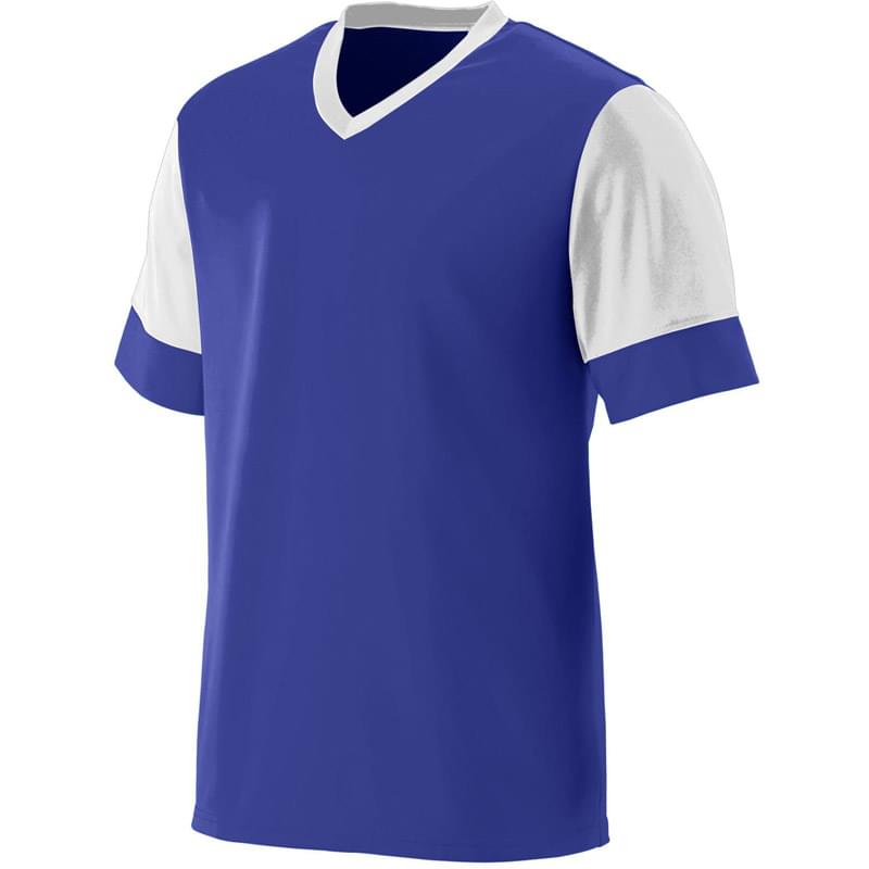 Adult Wicking Polyester V-Neck Jersey with Contrast Sleeves