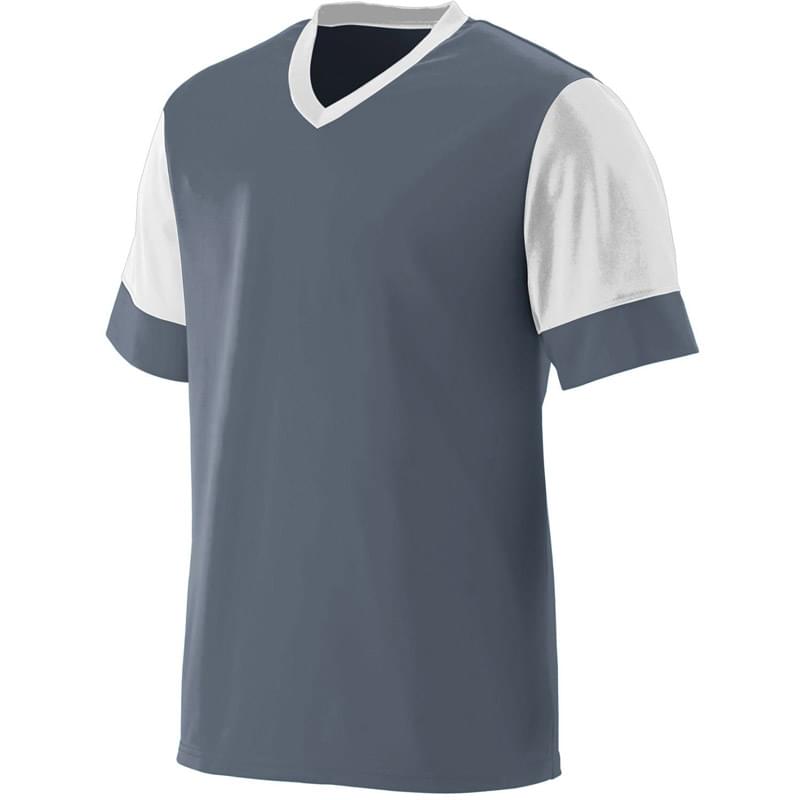 Adult Wicking Polyester V-Neck Jersey with Contrast Sleeves