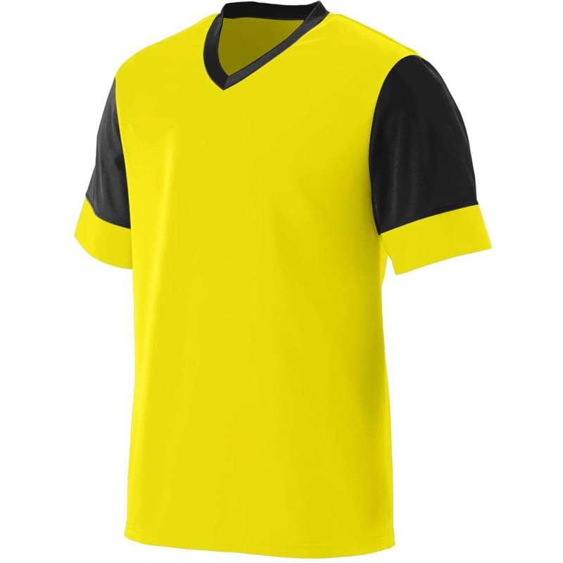 Adult Wicking Polyester V-Neck Jersey with Contrast Sleeves