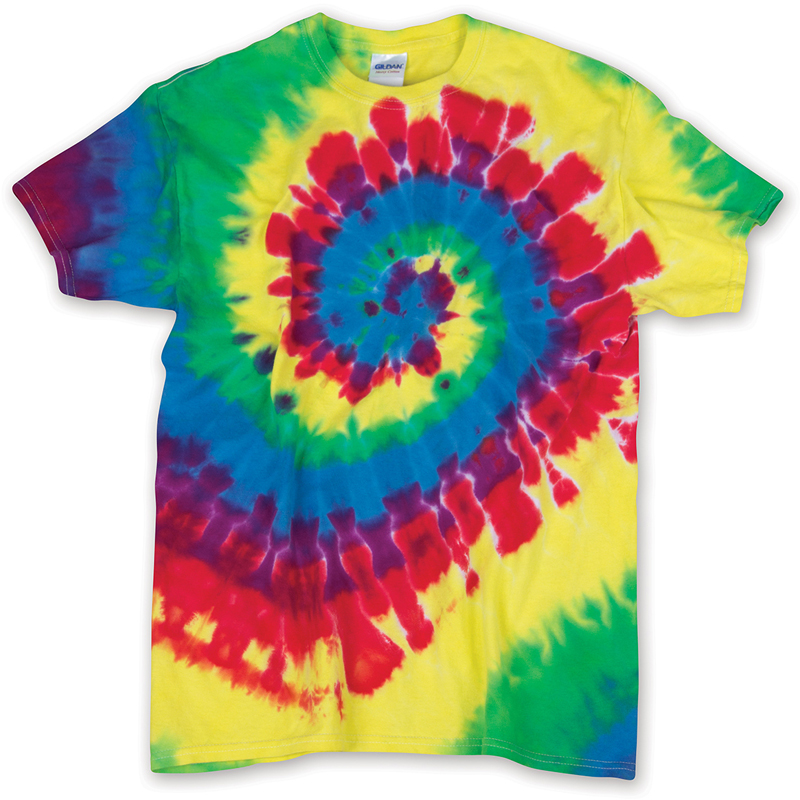 Adult Neon Spiral Rainbow Pigment-Dyed Tee