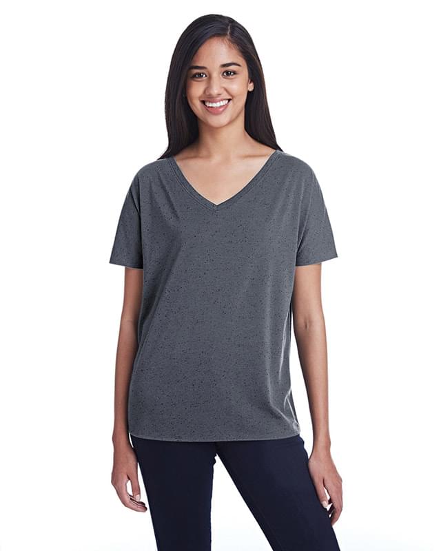 Ladies' Triblend Fleck Short-Sleeve V-Neck T-Shirt