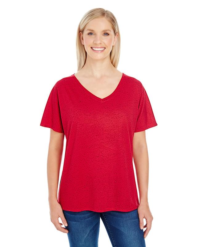 Ladies' Triblend Fleck Short-Sleeve V-Neck T-Shirt