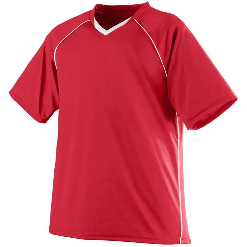 Youth Wicking Polyester V-Neck Jersey with Contrast Piping