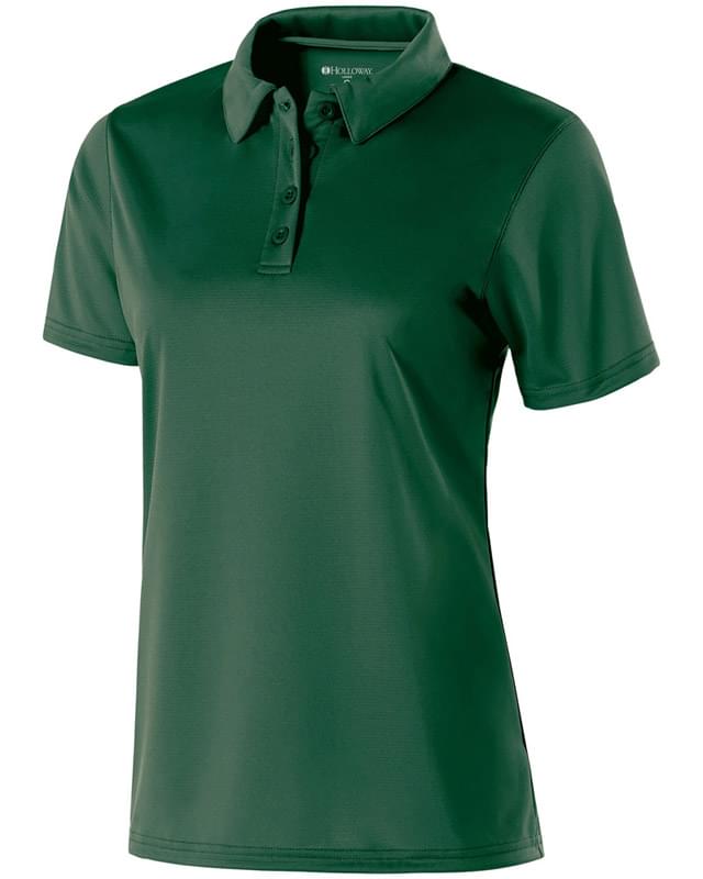 Ladies Polyester Textured Stripe Shift Polo