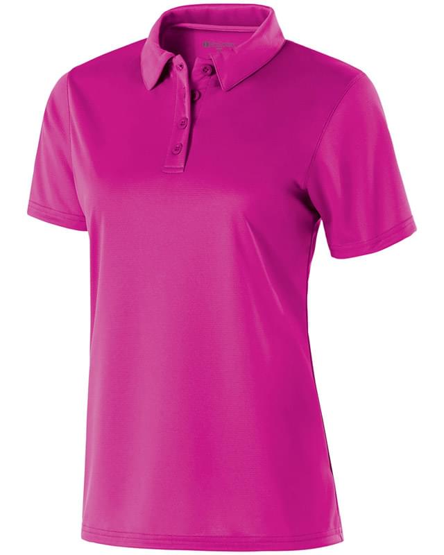 Ladies Polyester Textured Stripe Shift Polo