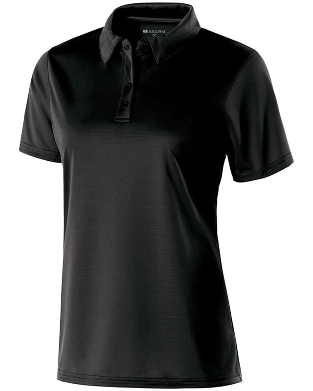 Ladies Polyester Textured Stripe Shift Polo
