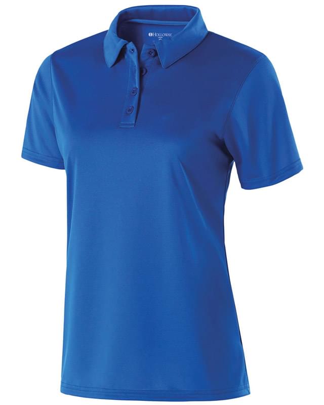 Ladies Polyester Textured Stripe Shift Polo