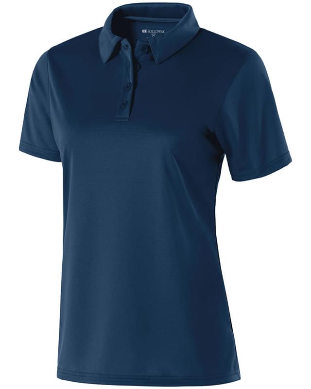 Ladies Polyester Textured Stripe Shift Polo