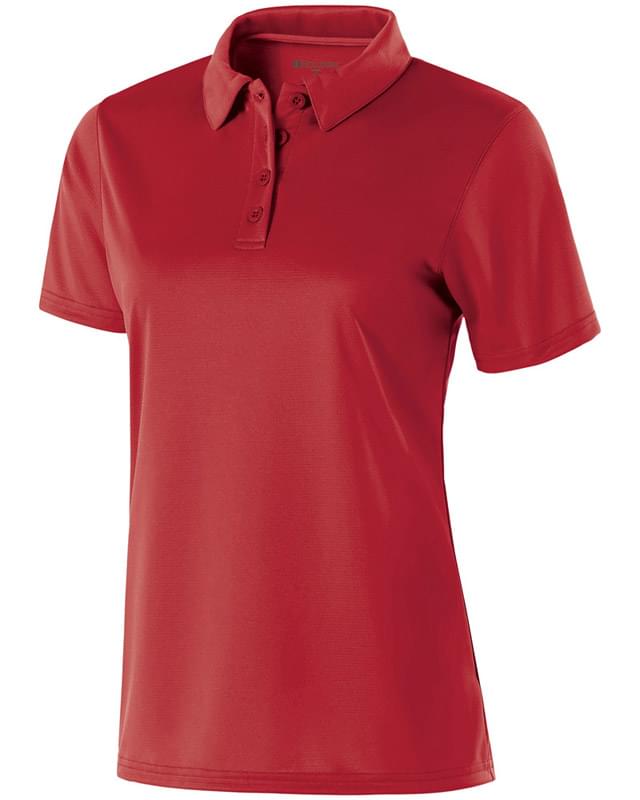Ladies Polyester Textured Stripe Shift Polo