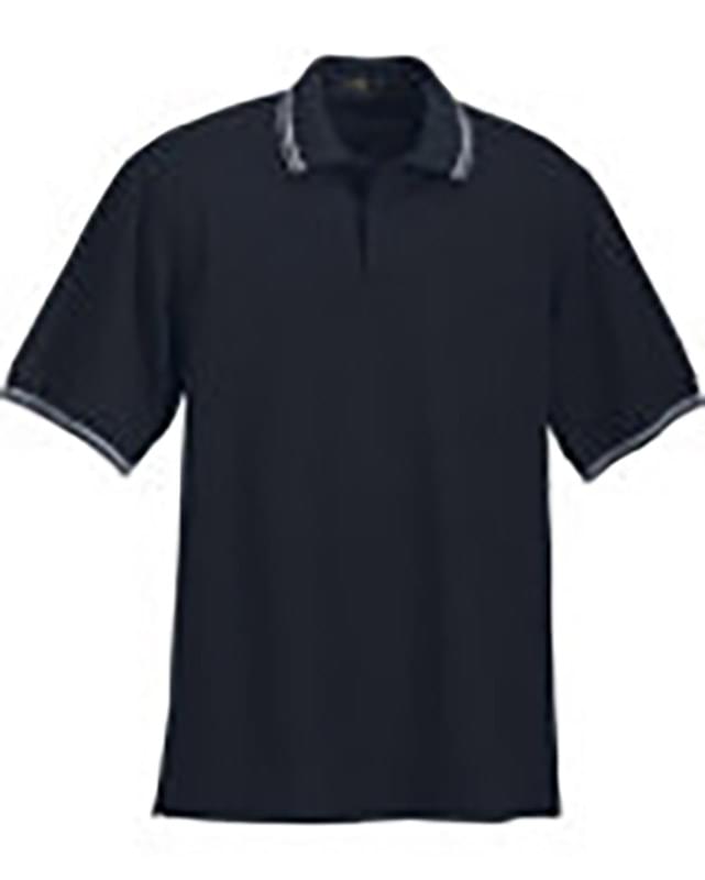 MEN'S COTTON STRIPE COLLAR PIQUE POLO MEN'S COTTON STRIPE COLLAR PIQUE POLO