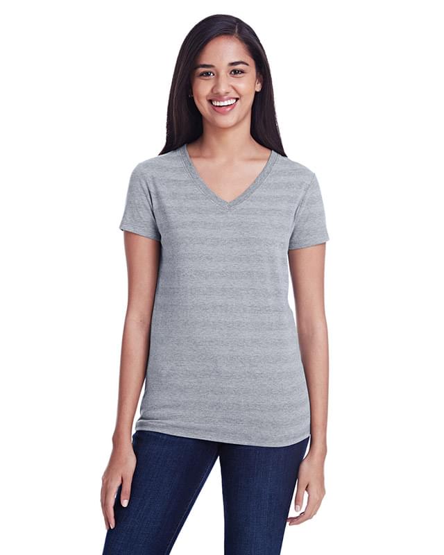 Ladies' Invisible Stripe V-Neck T-Shirt