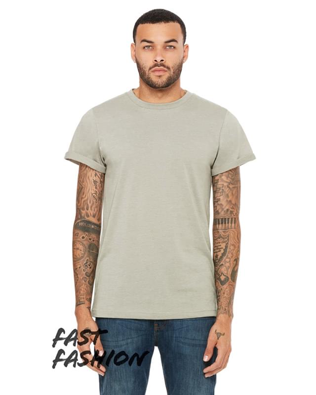 Fast Fashion Unisex Jersey Rolled Cuff T-Shirt