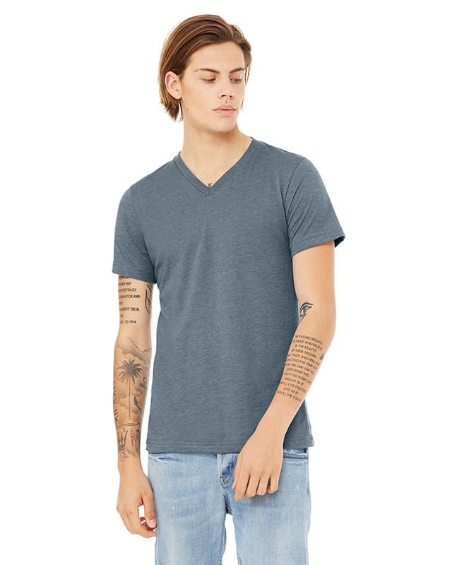 Unisex CVC Jersey V-Neck T-Shirt