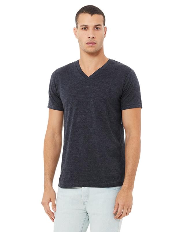 Unisex CVC Jersey V-Neck T-Shirt