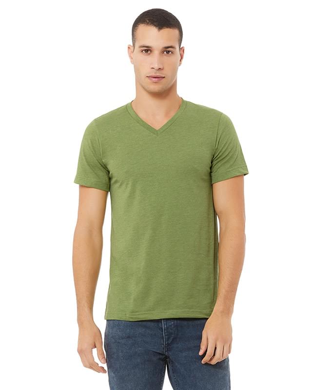 Unisex CVC Jersey V-Neck T-Shirt