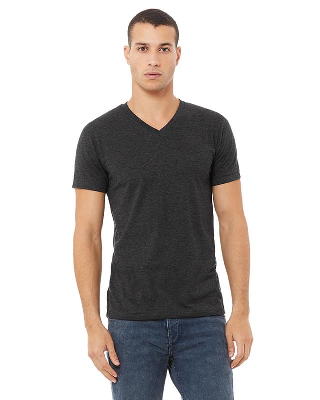 Unisex CVC Jersey V-Neck T-Shirt