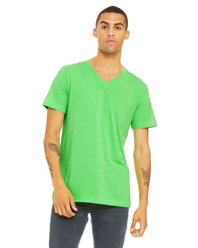 Unisex CVC Jersey V-Neck T-Shirt