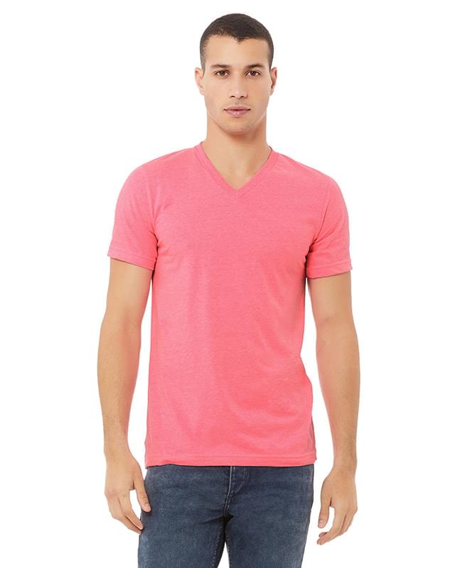 Unisex CVC Jersey V-Neck T-Shirt