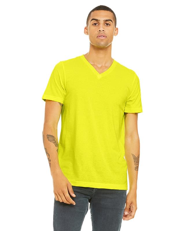 Unisex CVC Jersey V-Neck T-Shirt