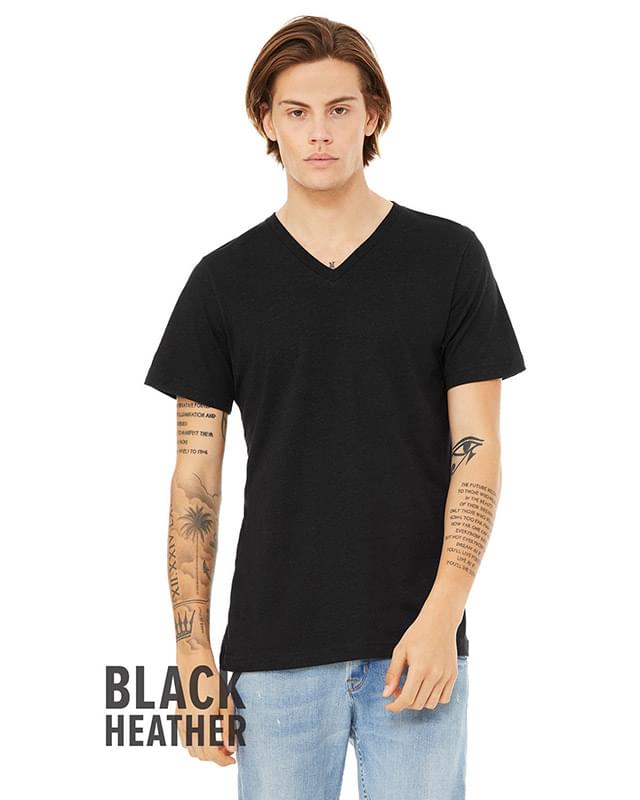 Unisex CVC Jersey V-Neck T-Shirt