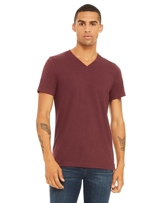 Unisex CVC Jersey V-Neck T-Shirt