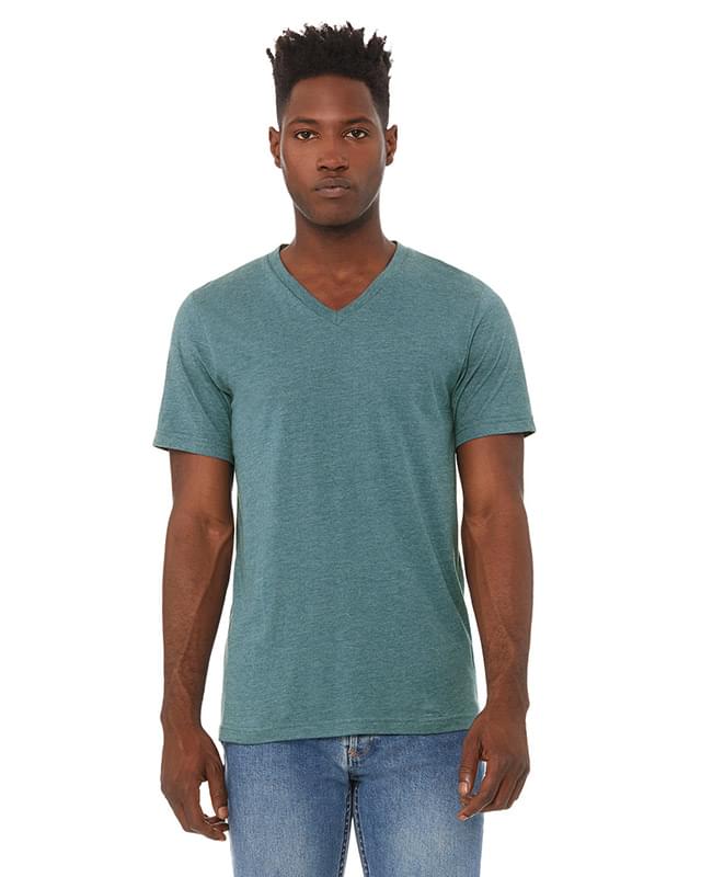 Unisex CVC Jersey V-Neck T-Shirt