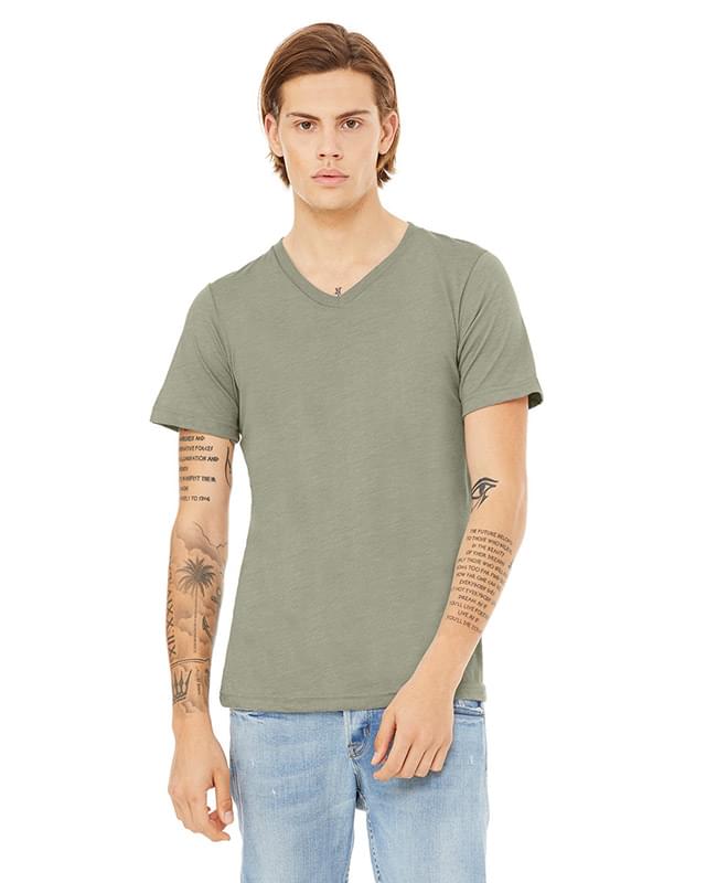 Unisex CVC Jersey V-Neck T-Shirt