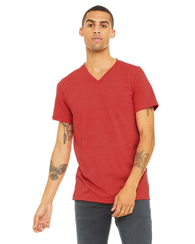 Unisex CVC Jersey V-Neck T-Shirt