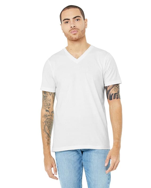 Unisex CVC Jersey V-Neck T-Shirt
