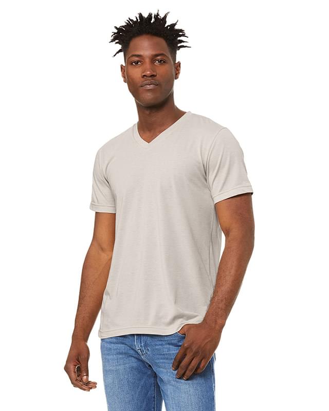 Unisex CVC Jersey V-Neck T-Shirt