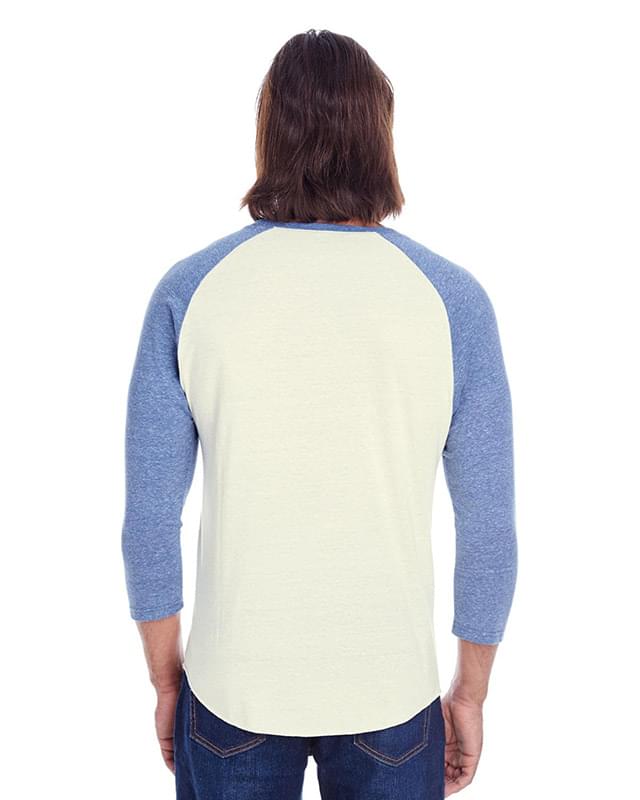Unisex Triblend Three-Quarter Sleeve Raglan