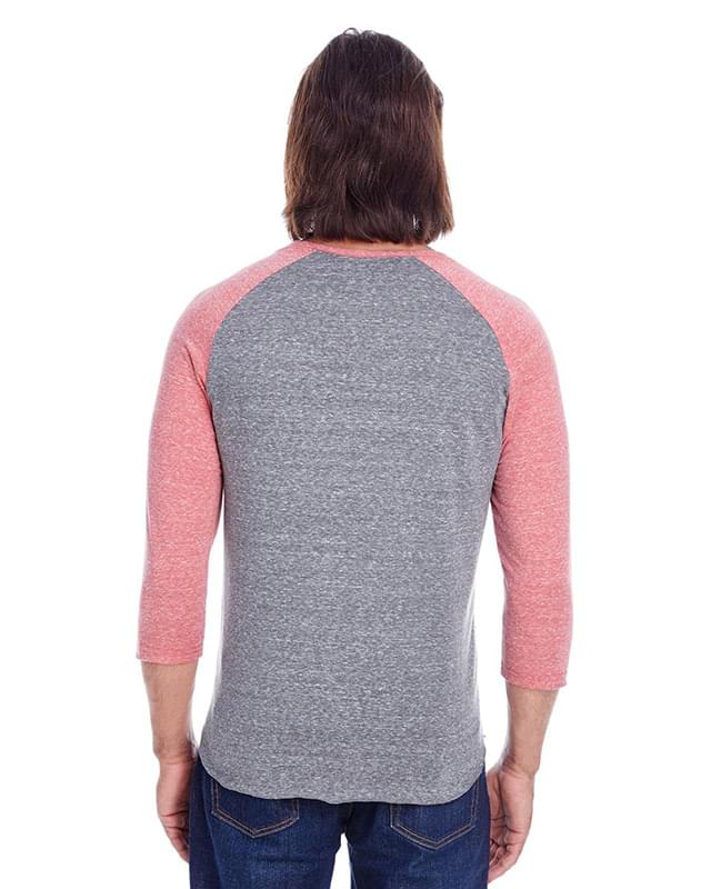 Unisex Triblend Three-Quarter Sleeve Raglan