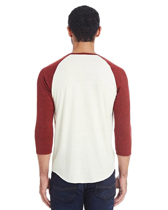 Unisex Triblend Three-Quarter Sleeve Raglan