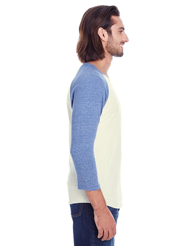 Unisex Triblend Three-Quarter Sleeve Raglan