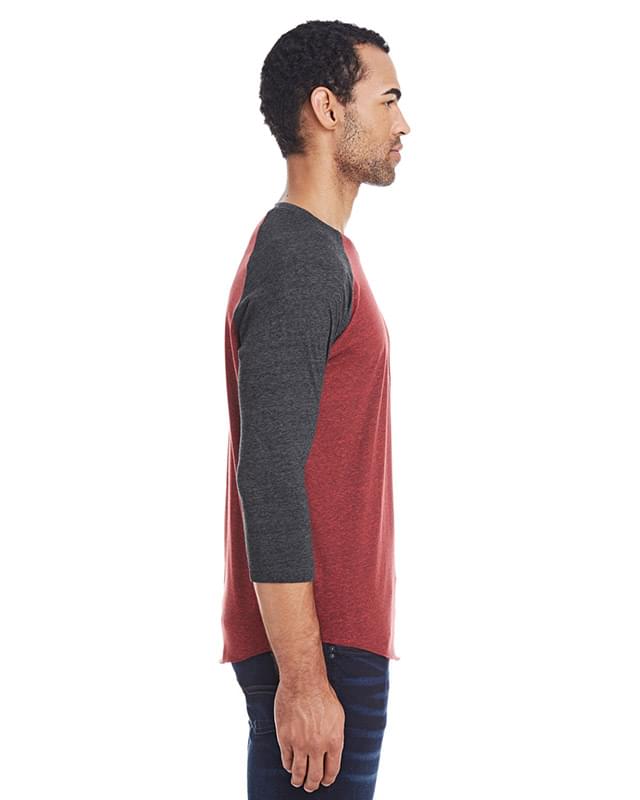 Unisex Triblend Three-Quarter Sleeve Raglan