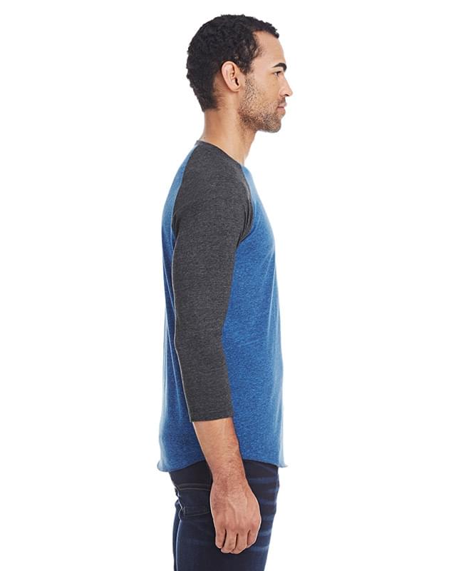 Unisex Triblend Three-Quarter Sleeve Raglan