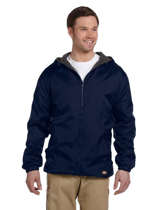 Men's Fleece-Lined Hooded Nylon Jacket