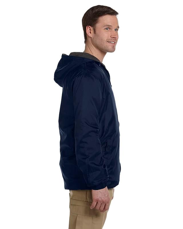 Men's Fleece-Lined Hooded Nylon Jacket