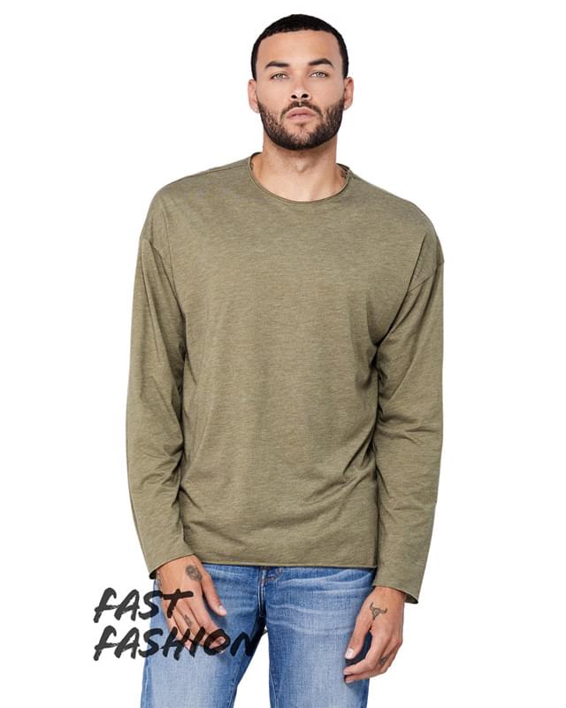FWD Fashion Unisex Triblend Raw Neck Long-Sleeve T-Shirt FWD Fashion Unisex Triblend Raw Neck Long-Sleeve T-Shirt