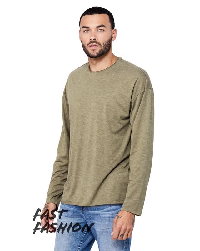 FWD Fashion Unisex Triblend Raw Neck Long-Sleeve T-Shirt FWD Fashion Unisex Triblend Raw Neck Long-Sleeve T-Shirt