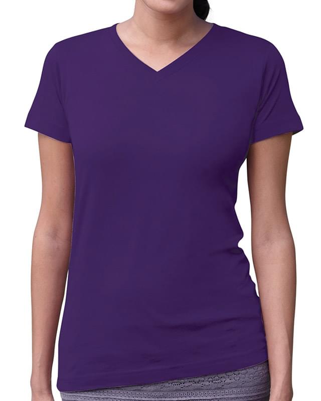 LADIES V-NECK FINE JERSEY TEE