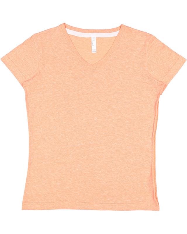 Ladies' V-Neck Harborside Melange Jersey T-Shirt