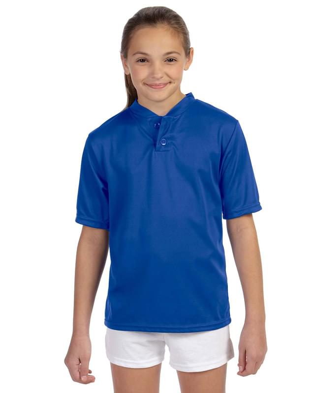 Youth Wicking Two-Button Jersey