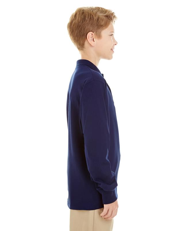 Jerzees Youth 5.6 oz. SpotShield Long-Sleeve Jersey Polo